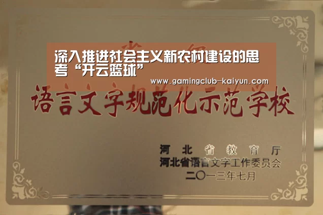 深入推进社会主义新农村建设的思考“开云篮球”(图3) 开云足球